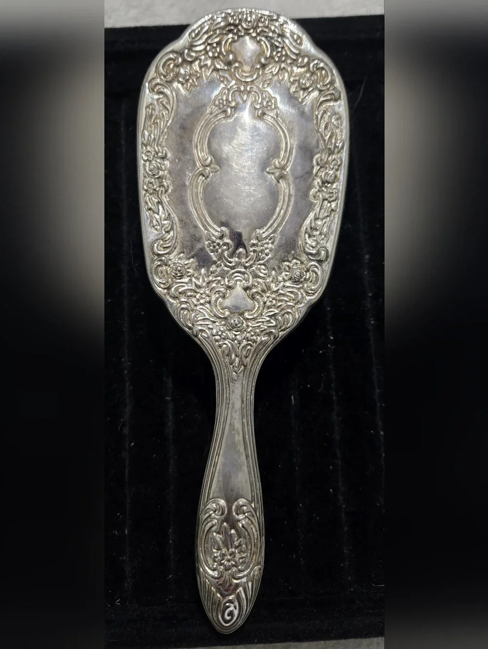 Silver-Plated Hair Brush Vintage